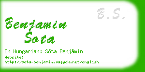 benjamin sota business card